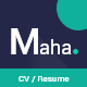 Maha CV/Resume - HTML template - ThemeForest Item for Sale