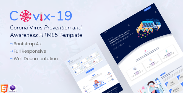 Covix-19 | Corona Virus Prevention, Awareness & Medical HTML5 Template