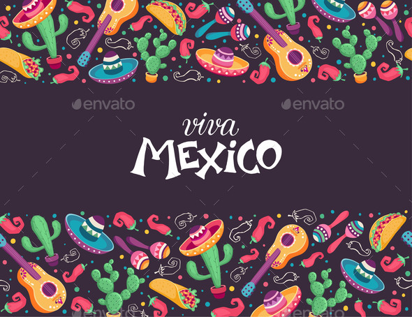 Viva Mexico Poster Vector Illustration