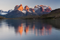 Reflection of the mountains in the lake. National Park Torres del Paine, Chile. - PhotoDune Item for Sale