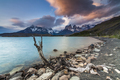 Amazing views of the mountains and lake. National Park Torres del Paine, Chile. - PhotoDune Item for Sale