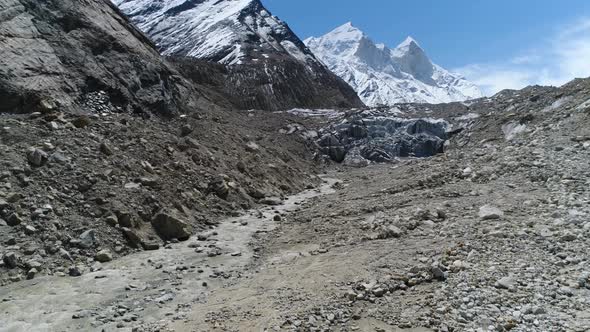 River Ganges Origin Gaumukh Gangotri Glacier India