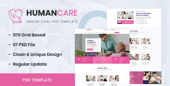 Download Download Humancare Elder Senior Security Services Psd Template Nulled Nulled PSD Mockup Templates