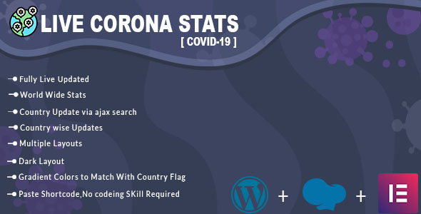 Covid19 - Corona Virus Live Stats & Updates For WordPress