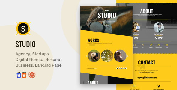 Studio - Portfolio, Creative, Corporate, Business Landing Page