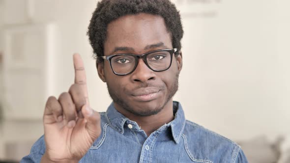 No By African Man, Waving Finger To Reject