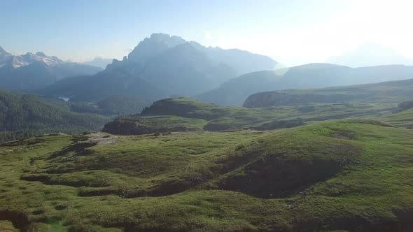 Dolomites alps at the Famous Italian Park Tre Cime Di Lavaredo