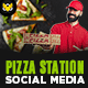 Pizza Station Social Media Pack - GraphicRiver Item for Sale