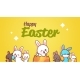 Happy Easter Greeting Card with Rabbits - GraphicRiver Item for Sale