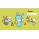 Happy Easter Greeting Card with Rabbits Wearing Masks - GraphicRiver Item for Sale
