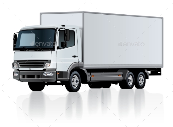 Vector Delivery Cargo Truck Template Isolated