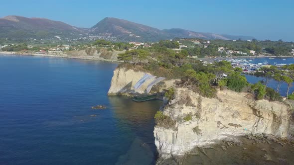 Flying the drone near Agios Sostis (Cameo Island) in Zakynthos, Greece