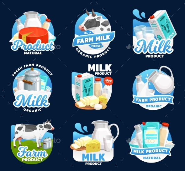 Dairy Food Milk Cream Icons