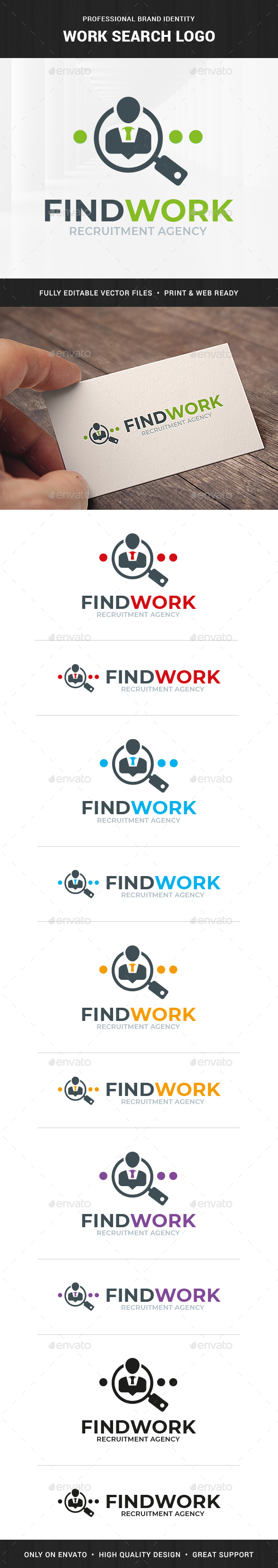 Work Search Logo Template