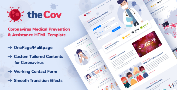 TheCov - Coronavirus Prevention & Assistance HTML Template