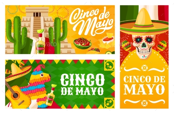 Cinco De Mayo Banners of Mexican Holiday