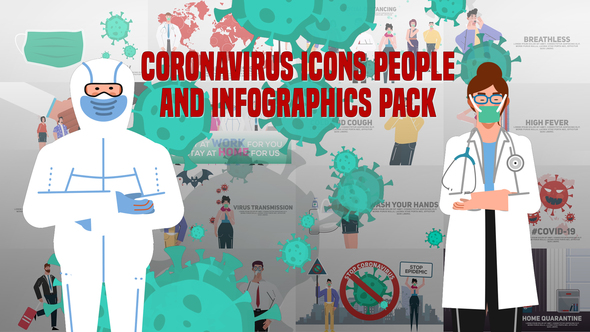 Coronavirus Icons, People and Infographics Pack