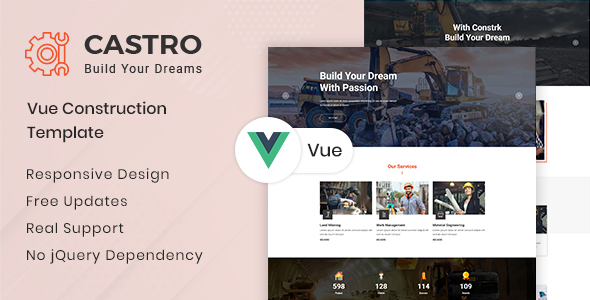 Castro - Construction Company Template VueJS