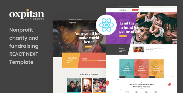 Oxpitan - React Next Nonprofit Charity and Fundraising Template