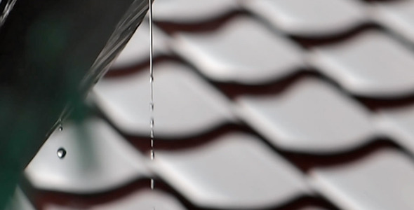 Water Pours From The Roof
