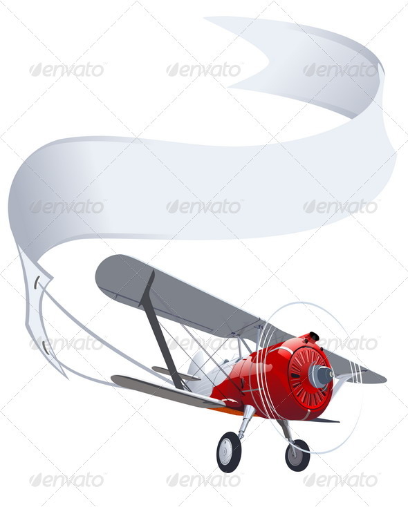 Retro Airplane with Banner