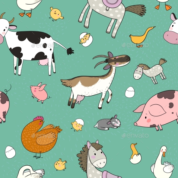 Pattern with Farm Animals