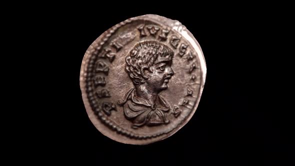 Emperor Caracalla Roman Silver Denarius in Alpha Channel