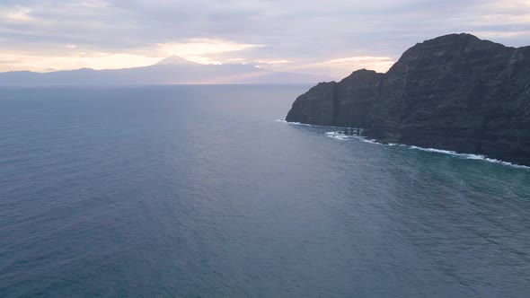 Aerial View of Cliffs in Hermigua La Gomera Canary Islands