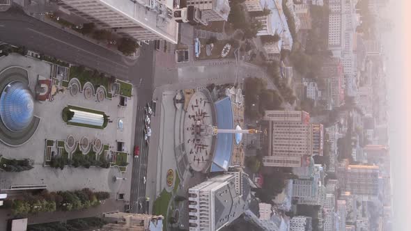 Vertical Video of the Center of Kyiv Ukraine