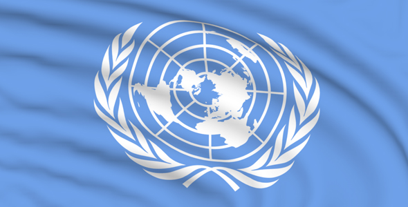 United Nations seamlessly looping flag