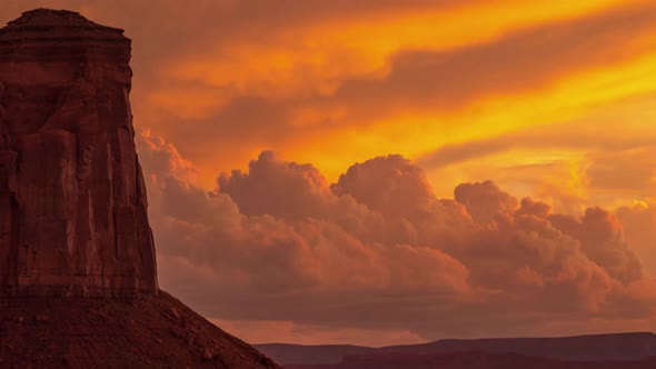 Monument Valley Twilight Clouds Time Lapse