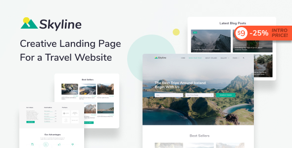 Skyline - Travel Agency HTML Landing Page Template