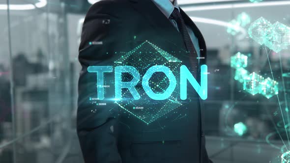 Businessman with TRON Hologram Concept