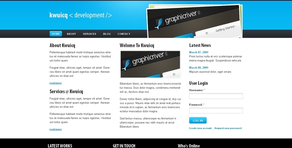 Kwuicq Drupal 6 Corporate Blue Theme