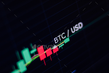 ockchain technology of Crypto concept, Business and market trade concept. BTC USD trade