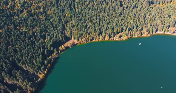 Drone Forward 4k St Ana Volcanic Lake Romania Drone