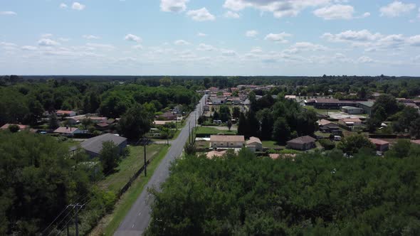 Saint Symphorien in the South Gironde seen from the sky in France