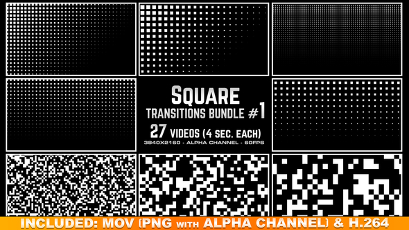 Square Transitions Bundle 1 - 4K