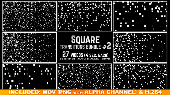 Square Transitions Bundle 2 - 4K