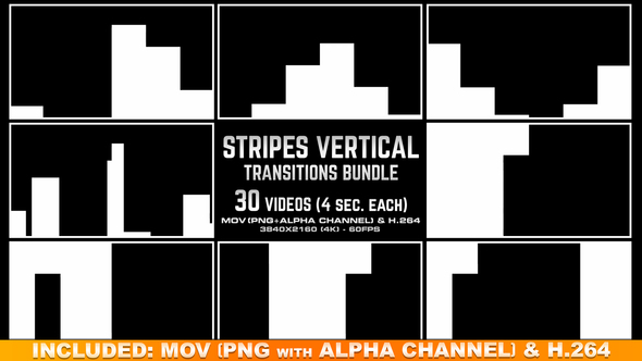 Stripes Vertical Transitions Bundle 4K