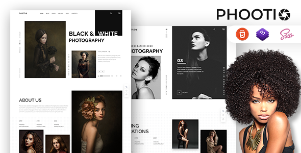 Phootio – Black & White Photography HTML Template