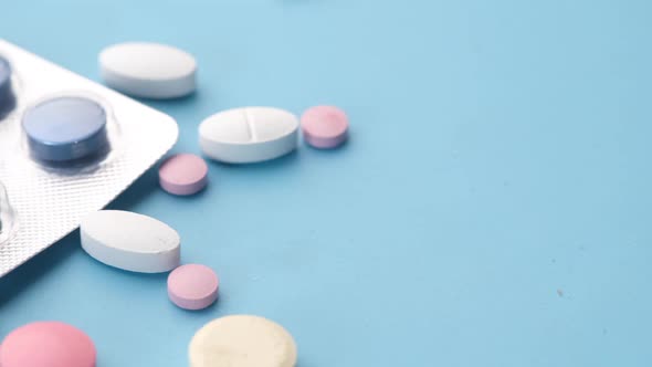 Close Up of Many Colorful Pills and Capsules