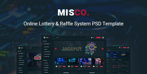 Misco - Online Lottery & Raffle System PSD Template