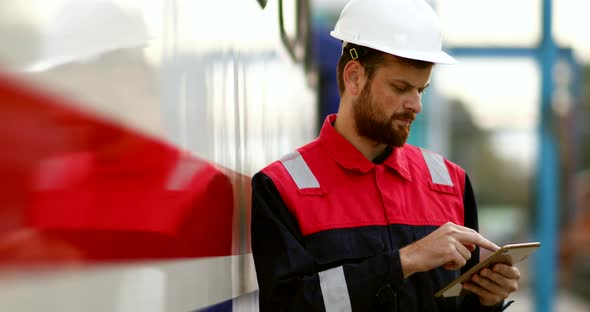 Engineer Using Tablet