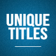 Unique Titles - VideoHive Item for Sale