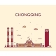 Chongqing Skyline Southwest China Vector Line City - GraphicRiver Item for Sale