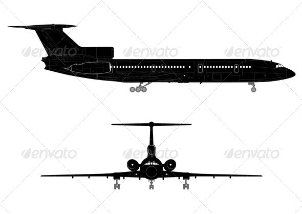 Hi-detail Silhouette of Jetliner