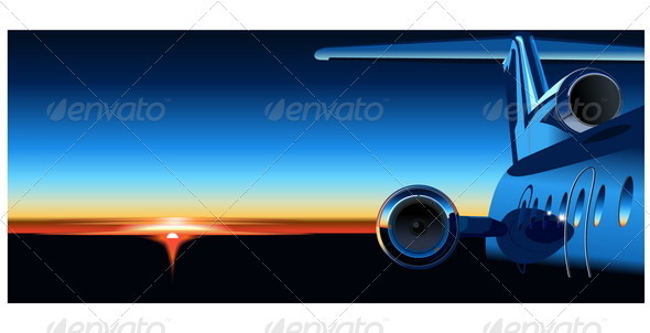 Airplane at Sunrise