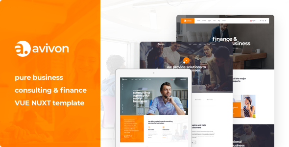 Avivon - Vue Nuxt Business Consulting & Finance Template