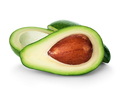 Fresh avocado closeup isolated on white background . Ripe fresh green avocado. - PhotoDune Item for Sale